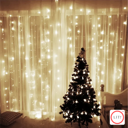 (Pack of 2) 3*3M Curtain Fairy String Lights with Remote USB Plug